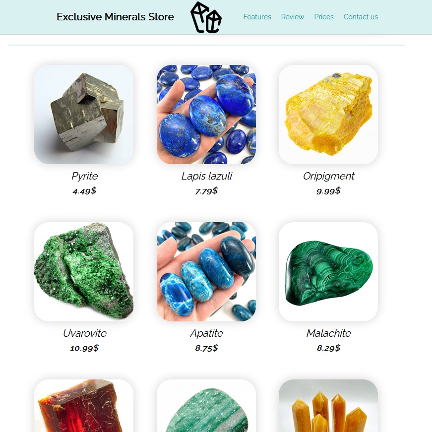 Internet shop layout