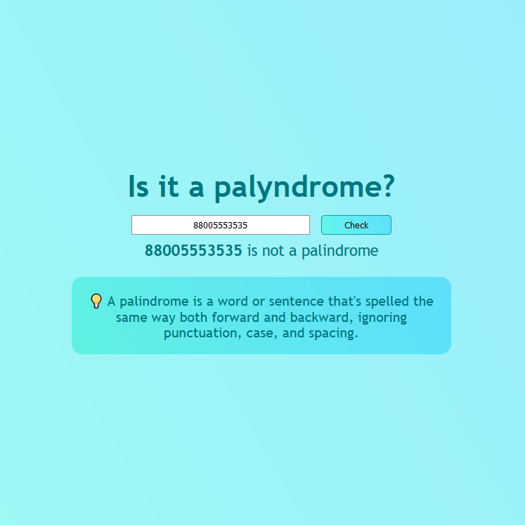 Palindrome checker