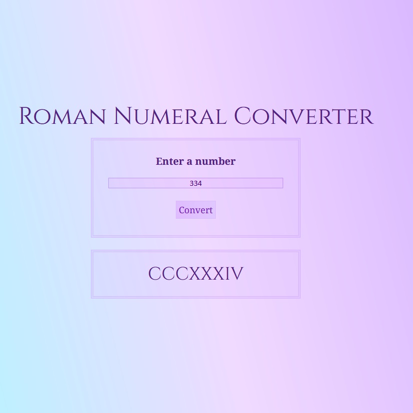 Roman numeral converter