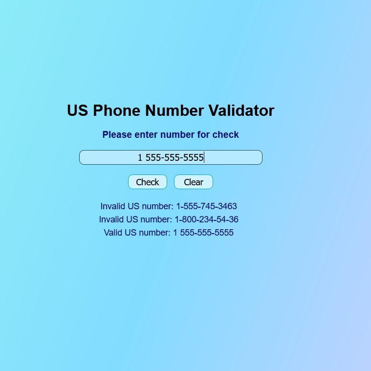 US phone number validator